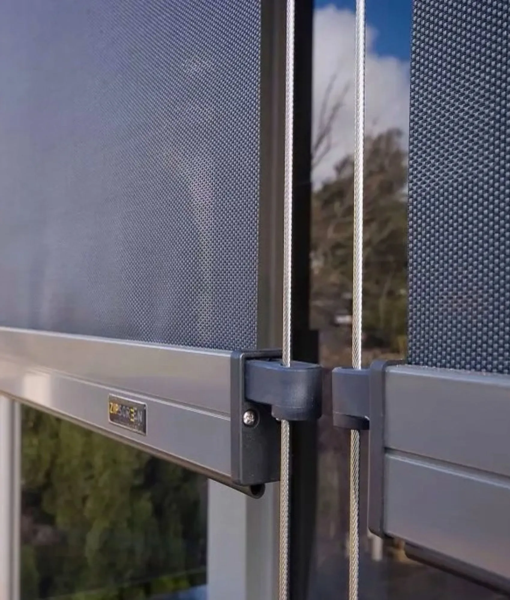 Outdoor awning shading a window