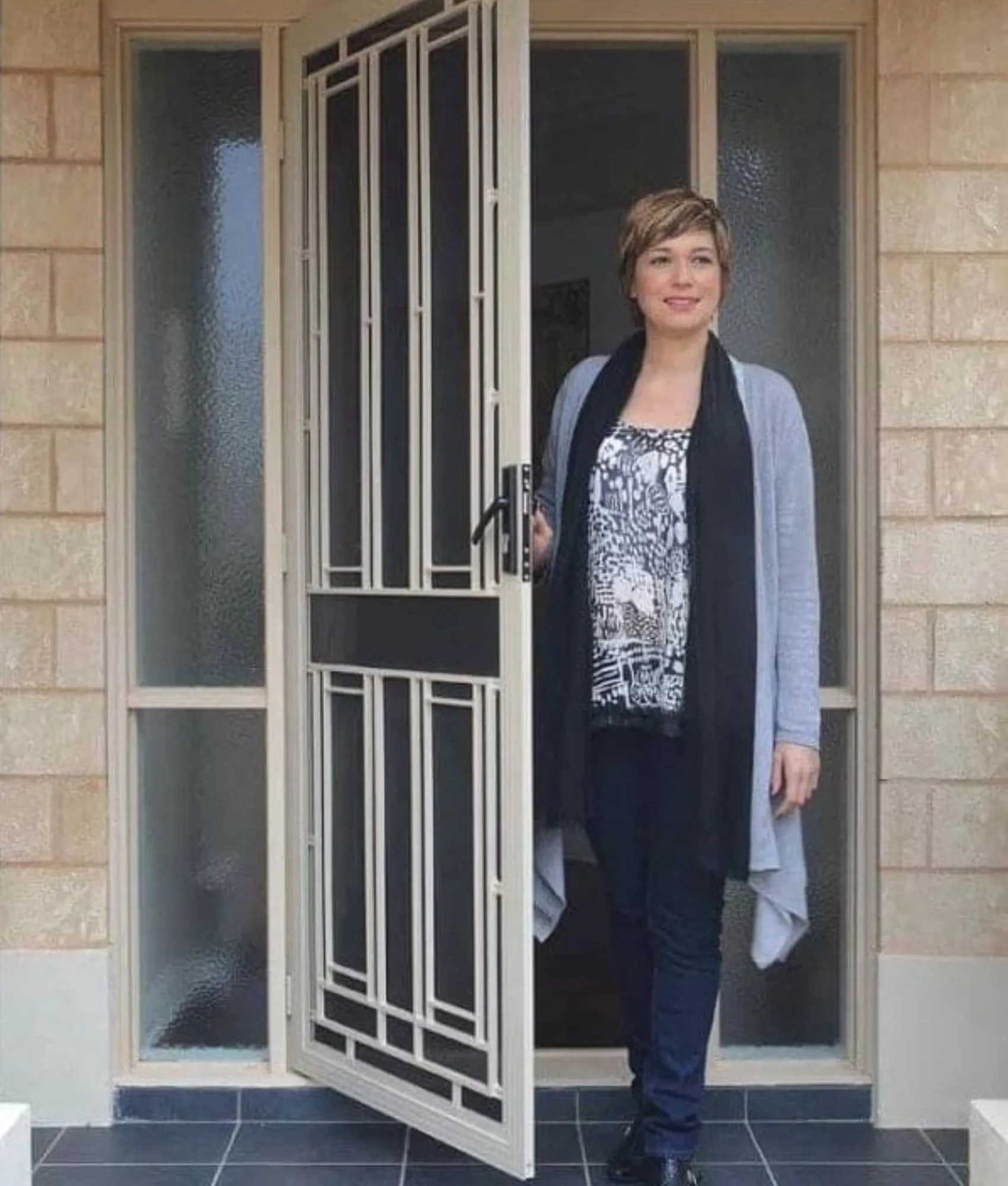 Diamond grille security door
