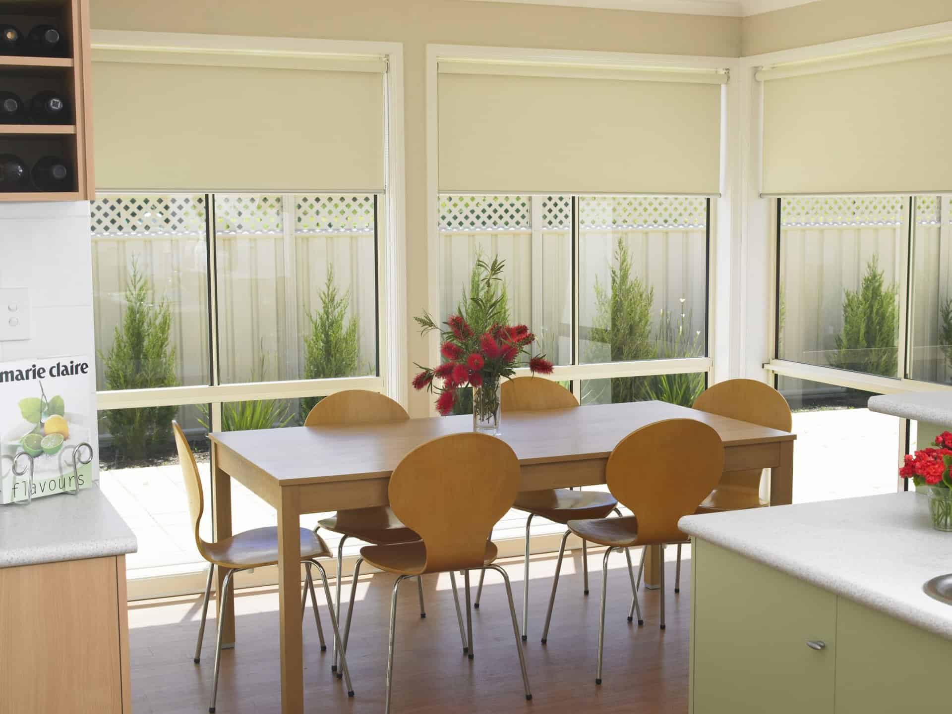 Stanbond SA - Indoor Blinds Adelaide - Image of roll up blinds in dining room