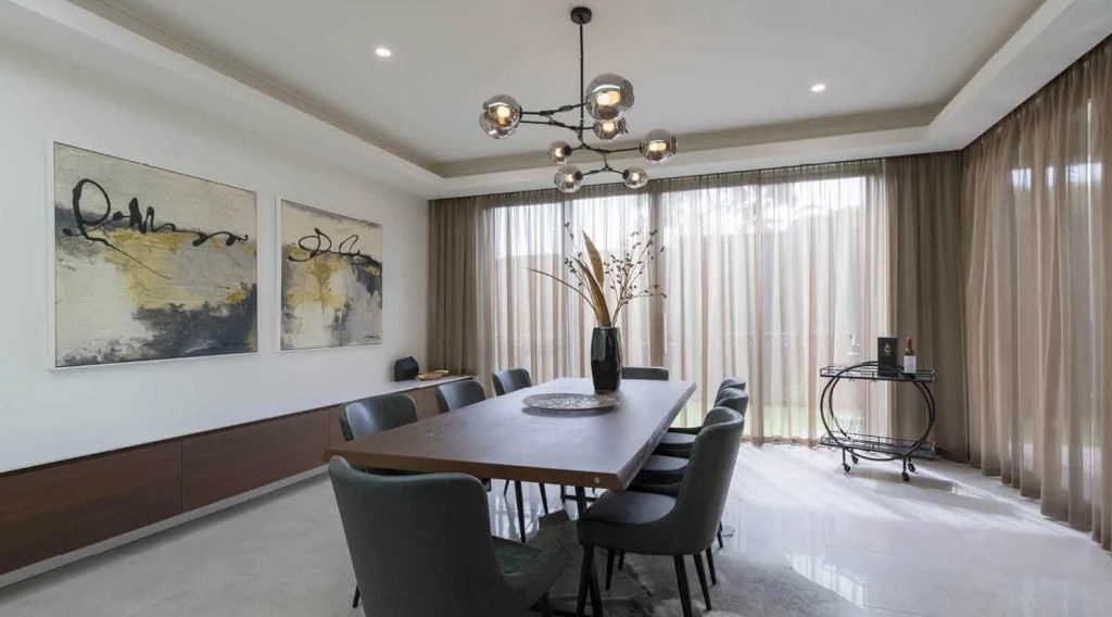 Stanbond SA - Indoor Blinds Adelaide - Image of modern dining room with sheer curtains
